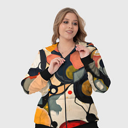 Женский 3D-костюм Абстракция с кругами и краской, цвет: 3D-черный — фото 2