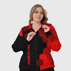 Женский 3D-костюм Porsche - red gradient по-вертикали, цвет: 3D-черный — фото 2