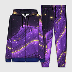 Женский костюм Фиолетовая текстура с золотыми звездочками