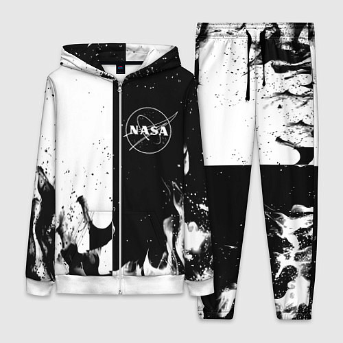Женский костюм Nasa черно белый огонь / 3D-Белый – фото 1
