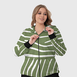 Женский 3D-костюм Полоски зеленой зебры, цвет: 3D-черный — фото 2