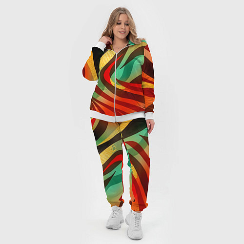Женский костюм Жаркая полосатая абстракция / 3D-Белый – фото 4