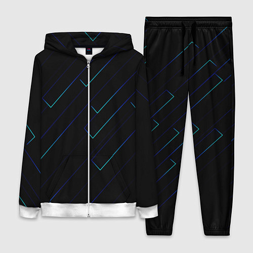 Женский костюм Color blue black / 3D-Белый – фото 1