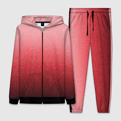 Женский костюм Мягкий градиент красно-розовый текстура крошка / 3D-Черный – фото 1