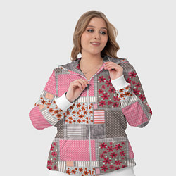 Женский 3D-костюм Розово-серые разноцветные лоскуты, цвет: 3D-белый — фото 2