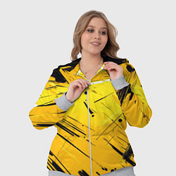 Женский 3D-костюм Желтая краска на черном фоне, цвет: 3D-меланж — фото 2