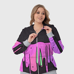 Женский 3D-костюм Фиолетовая текстура на черном фоне, цвет: 3D-меланж — фото 2
