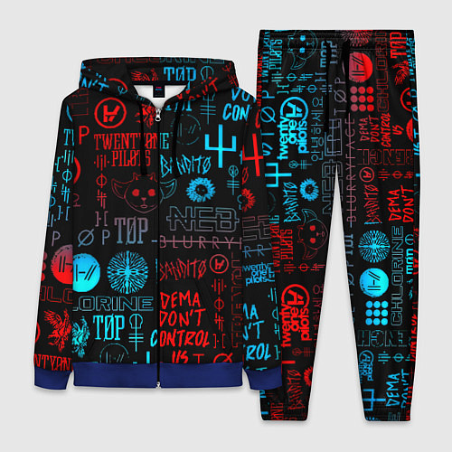 Женский костюм Twenty one pilots rock pattern / 3D-Синий – фото 1
