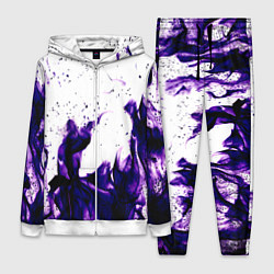 Женский 3D-костюм Фиолетовый огонь текстура, цвет: 3D-белый