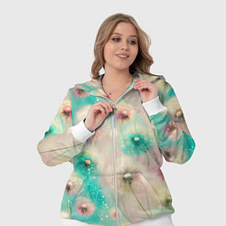 Женский 3D-костюм Абстрактные одуванчики - паттерн на нежном фоне, цвет: 3D-белый — фото 2