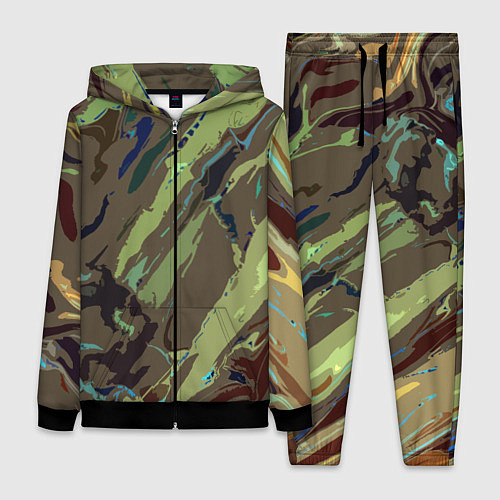 Женский костюм Абстракция тон хаки / 3D-Черный – фото 1