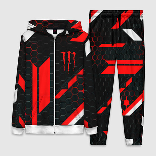 Женский костюм Monster energy sport geometry / 3D-Белый – фото 1