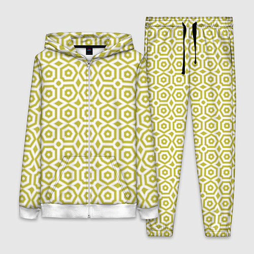 Женский костюм Оливковый арт деко на белом фоне / 3D-Белый – фото 1