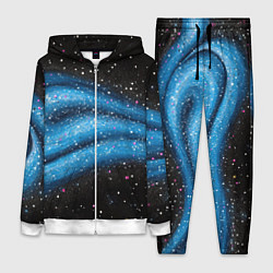 Женский костюм Синяя абстрактная текстура на черном