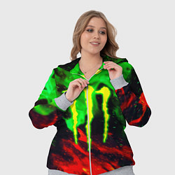 Женский 3D-костюм Monster energy огонь лого, цвет: 3D-меланж — фото 2