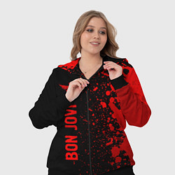 Женский 3D-костюм Bon Jovi - red gradient по-вертикали, цвет: 3D-черный — фото 2