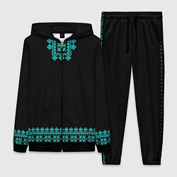 Женский костюм Славянские узоры и орнамент голубой - вышиванка ру