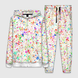 Женский костюм Белый с разноцветными брызгами