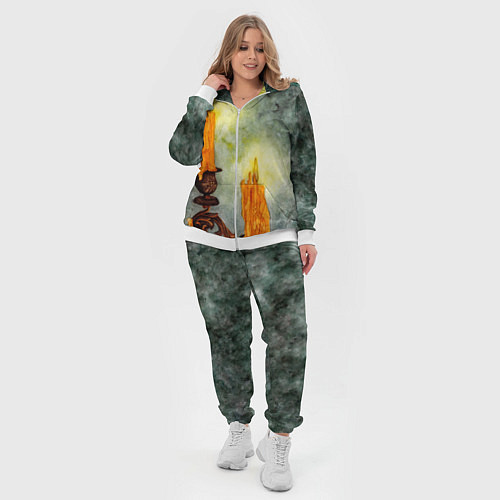 Женский костюм Две горящие свечи в темноте / 3D-Белый – фото 4