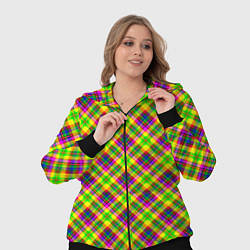 Женский 3D-костюм Желто синий клетчатый рубашечный узор, цвет: 3D-черный — фото 2