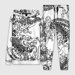 Женский 3D-костюм Татуировка дракона на белом, цвет: 3D-белый
