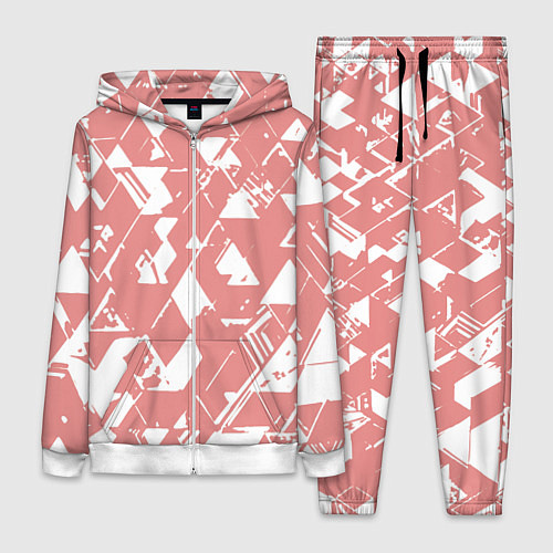 Женский костюм Розовый с белыми вставками абстрактный / 3D-Белый – фото 1