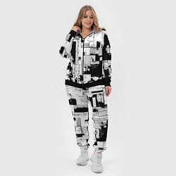 Женский 3D-костюм Чёрно-белый светлая абстракция, цвет: 3D-черный — фото 2