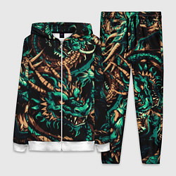 Женский 3D-костюм Японские драконы ирезуми, цвет: 3D-белый