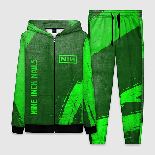 Женский костюм Nine Inch Nails - green gradient вертикально / 3D-Черный – фото 1