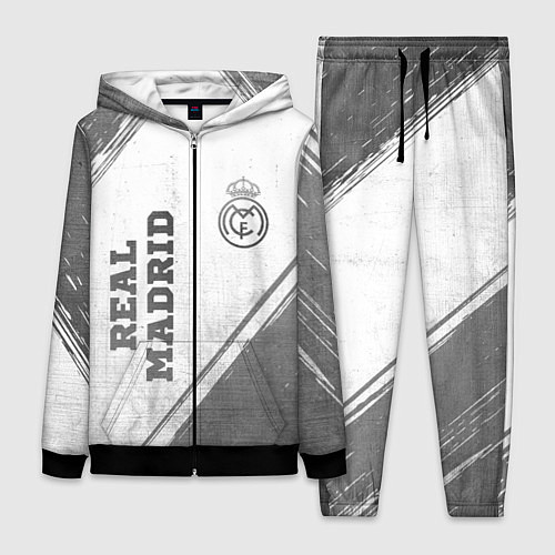 Женский костюм Real Madrid - white gradient вертикально / 3D-Черный – фото 1