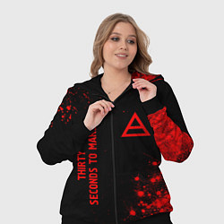 Женский 3D-костюм Thirty Seconds to Mars - red gradient вертикально, цвет: 3D-черный — фото 2