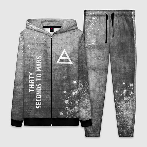 Женский костюм Thirty Seconds to Mars - grey gradient вертикально / 3D-Черный – фото 1