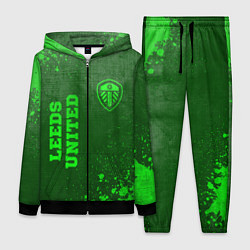 Женский 3D-костюм Leeds United - green gradient вертикально, цвет: 3D-черный