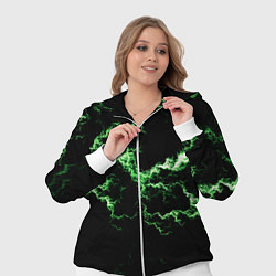 Женский 3D-костюм Lightning green glow, цвет: 3D-белый — фото 2