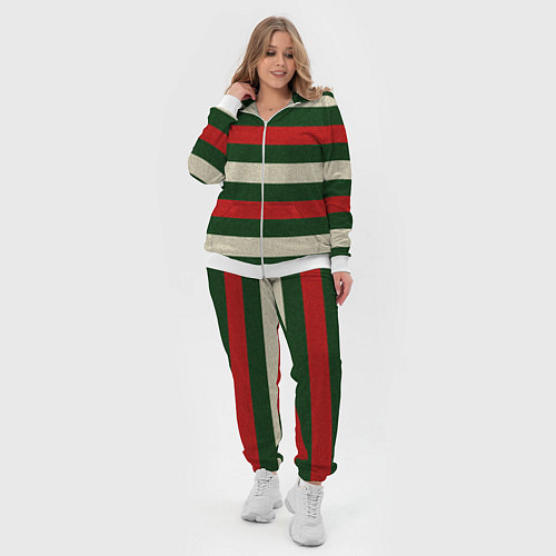 Женский костюм Цветные лини текстура ткани / 3D-Белый – фото 4