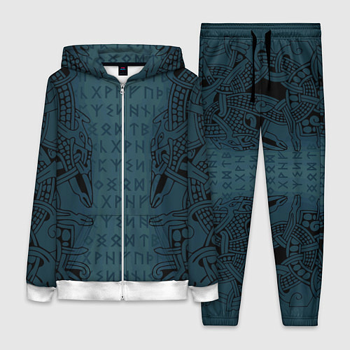 Женский костюм Руны и скандинавская татуировка Одина / 3D-Белый – фото 1