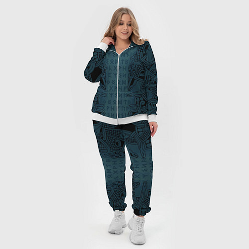 Женский костюм Руны и скандинавская татуировка Одина / 3D-Белый – фото 4