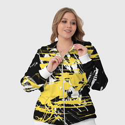 Женский 3D-костюм Желтая краска на черном, цвет: 3D-белый — фото 2