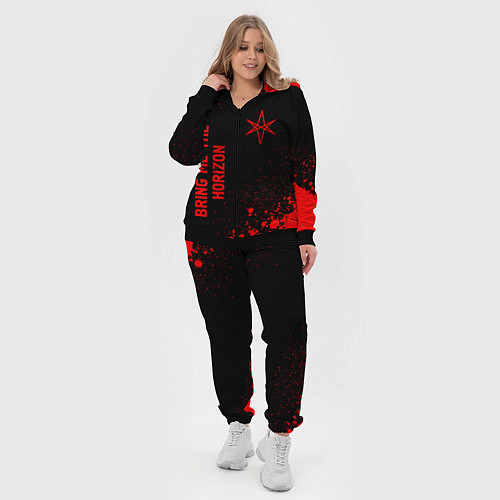 Женский костюм Bring Me the Horizon - red gradient вертикально / 3D-Черный – фото 4