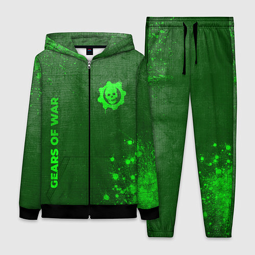 Женский костюм Gears of War - green gradient вертикально / 3D-Черный – фото 1