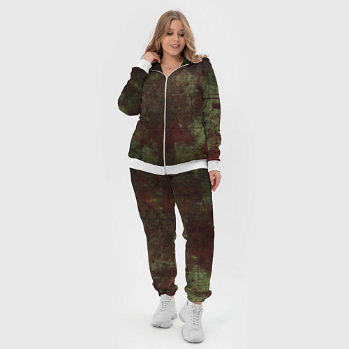 Женский костюм Абстракция - green fabric soaked in red paint / 3D-Белый – фото 4