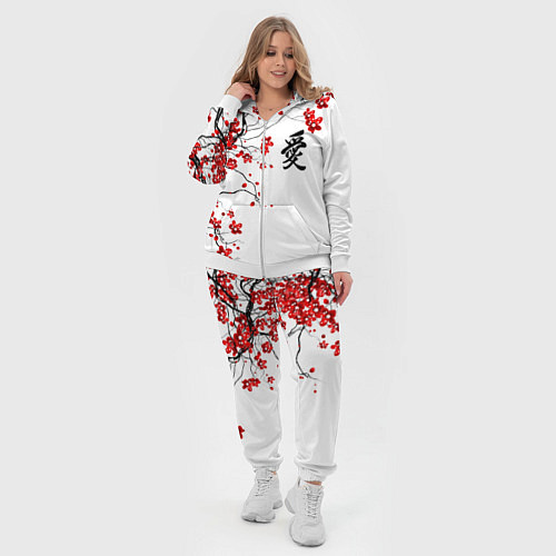 Женский костюм Сакура с иероглифом Любовь / 3D-Белый – фото 4