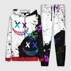 Женский 3D-костюм Неоновые брызги - жуткие улыбки, цвет: 3D-красный