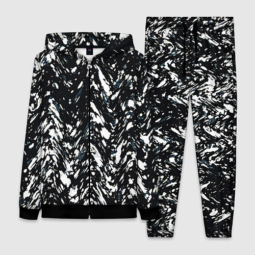 Женский костюм Искажённый пёстрый чёрно-белый / 3D-Черный – фото 1