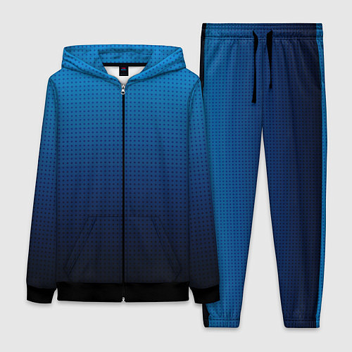 Женский костюм Из голубого в чёрный градиент с точками / 3D-Черный – фото 1