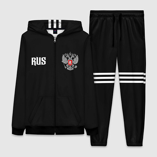 Женский костюм Россия три полоски / 3D-Черный – фото 1