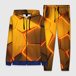 Женский костюм Желтые неоновые соты - текстура