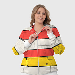 Женский 3D-костюм Красные полоски, цвет: 3D-белый — фото 2