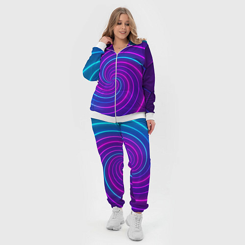 Женский костюм Сине-фиолетовая спираль / 3D-Белый – фото 4