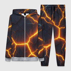 Женский 3D-костюм Молнии и черные объемные плиты, цвет: 3D-меланж